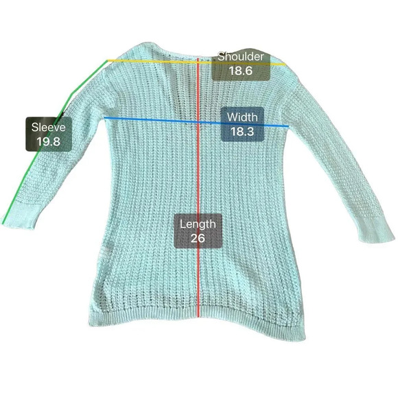 J. Jill Aqua Long Sleeve V-Neck Open Knit Pullover Sweater -‎ Women's Small - Picture 6 of 6